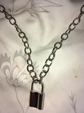 Cadena de eslabones Punk para mujer, colgante con candado de color dorado y plateado, joyería Punk
