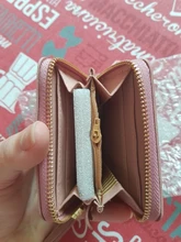 Disney-cartera pequeña de Mickey mouse para mujer, monedero para estudiante con cremallera corta, borla, mini billetera, tarjetero de Minnie