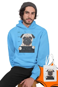 

Angemiel Wear Bad Puggy Blue Men 'S Hooded Sweatshirt Bags Kombin