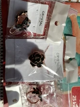 Conjunto de joyas de esmalte de flor rosa de moda, pintura negra de Color oro rosa, juegos de joyería nupcial para mujer, boda 82606