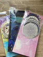 60 pzas/lote planeta Luna estrellas dorado pegatinas de adhesivo pegatinas de decoración DIY pegatinas de papelería para diario regalo de los niños