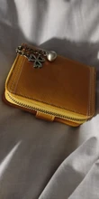 Billetera Vintage de cuero engrasado con flores para mujer, monedero con cremallera, pequeño bolso de mano tipo monedero, tarjetero de crédito