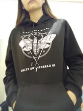 Sudadera con capucha de Devil winter para mujer, nueva oscura, punk, Vintage, Harajuku, informal, con estampado de dibujos animados, de talla grande, gótica, holgada