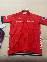 2021 Nuevo rojo STRAVA profesional bicicleta equipo Maillot de manga corta Ciclismo Jersey Ciclismo hombres de verano transpirable Conjuntos de ropa de Ciclismo
