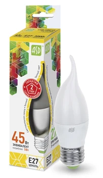

LED lamp LED CANDLE IN THE WIND-standard 5 W V E27 3000 K 450lm ASD