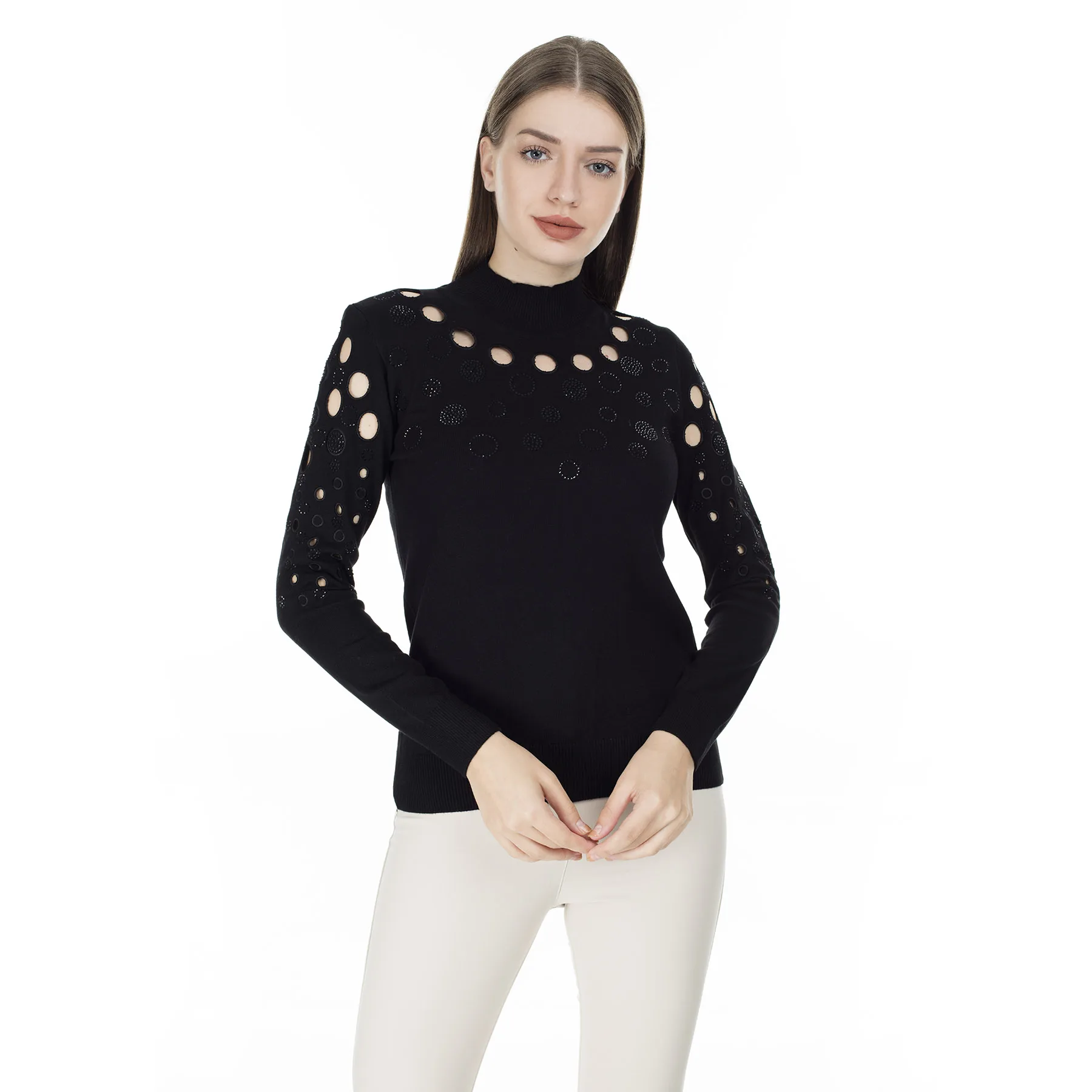 

Via Dante Hole Turtleneck Sweater WOMEN SWEATER 29631418VD