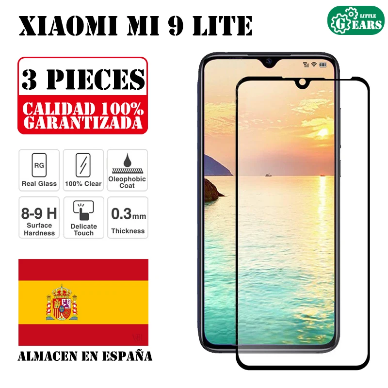 Комплект из 3 предметов для Xiaomi Mi 9 lite защита экрана закаленного стекла