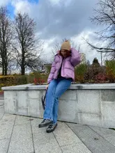 Womens Puffer Jacket Parkas Hooded-Coat Outwear Harajuku Korean-Fashion Winter