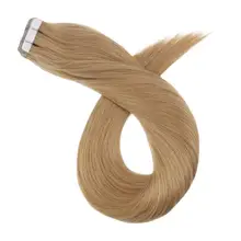 Лента в Пряди человеческих волос для наращивания 12-24 дюймов шелковистые прямые волосы настоящие волосы 20/40 шт. карамельный блонд клей, волосы для наращивания на ленточных накопителей