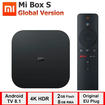 

Xiaomi Mi Box S, smart android tv Box 4K HDR Android 8.1 2G 8G WIFI BT 4.2 Streaming Media Player Google Cast Netflix