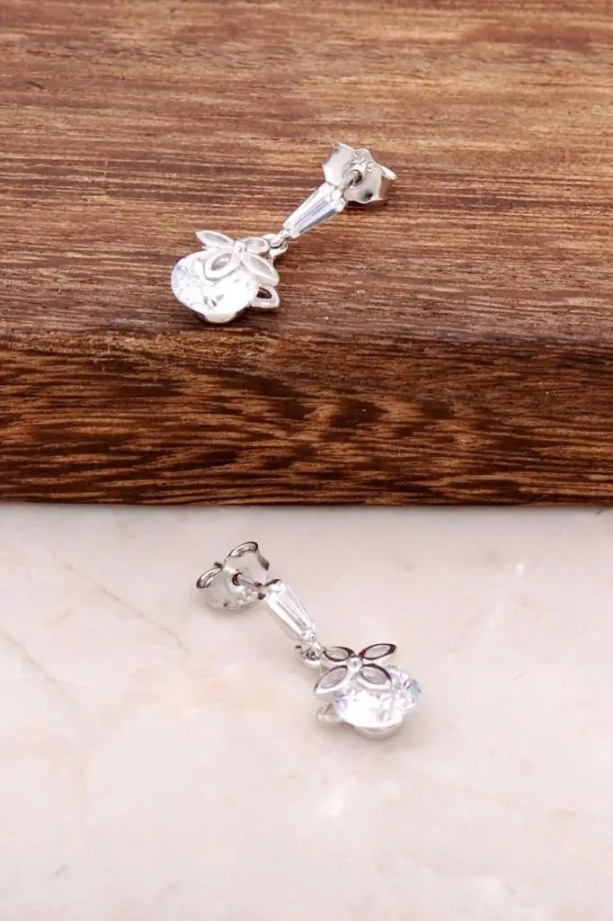 

Rhodium Plated Silver Earring 2528 High Quality Hand Made Original Filigree Silver Jewellery Gift for Women