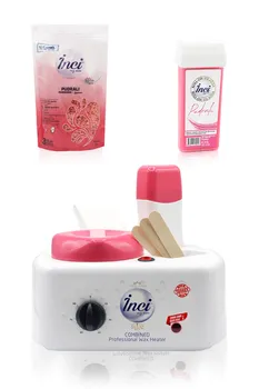 

1 + 1 combination waxing heater professional machine, 1 hard beads waxing and 1 roll on cartridge depilatory gift, hair removal hair removal
