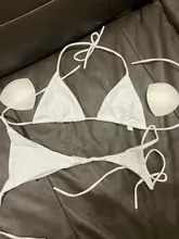 2 uds Bikini Conjunto de sujetador acolchado mujeres-e sólido baño venda traje de baño