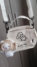 Bandolera de lona con estampado de dibujos animados para mujer, bolso de hombro tipo sobre