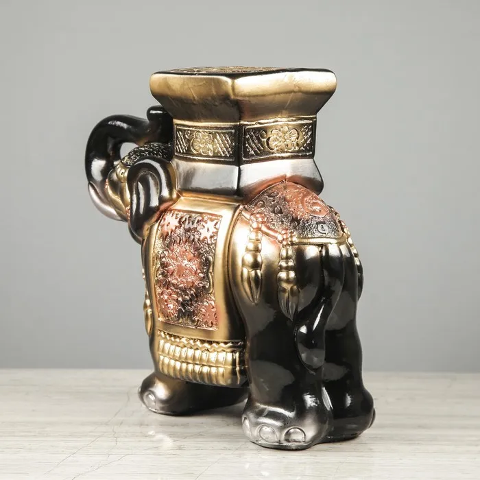 Souvenir elephant black gypsum 26 cm | Дом и сад