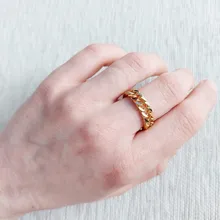 Anillos irregulares de croissant para mujer, Anillos geométricos circulares gruesas con texturas minimalistas, joyería 2021