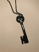 Collar de Metal con personalidad para Halloween, accesorios de esqueleto de llave Coraline de color negro, Retro, del Cofre del Tesoro