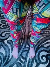 Women Leggings Running-Pants Fitness Digital Print Push-Up Workout High-Waist Stretch