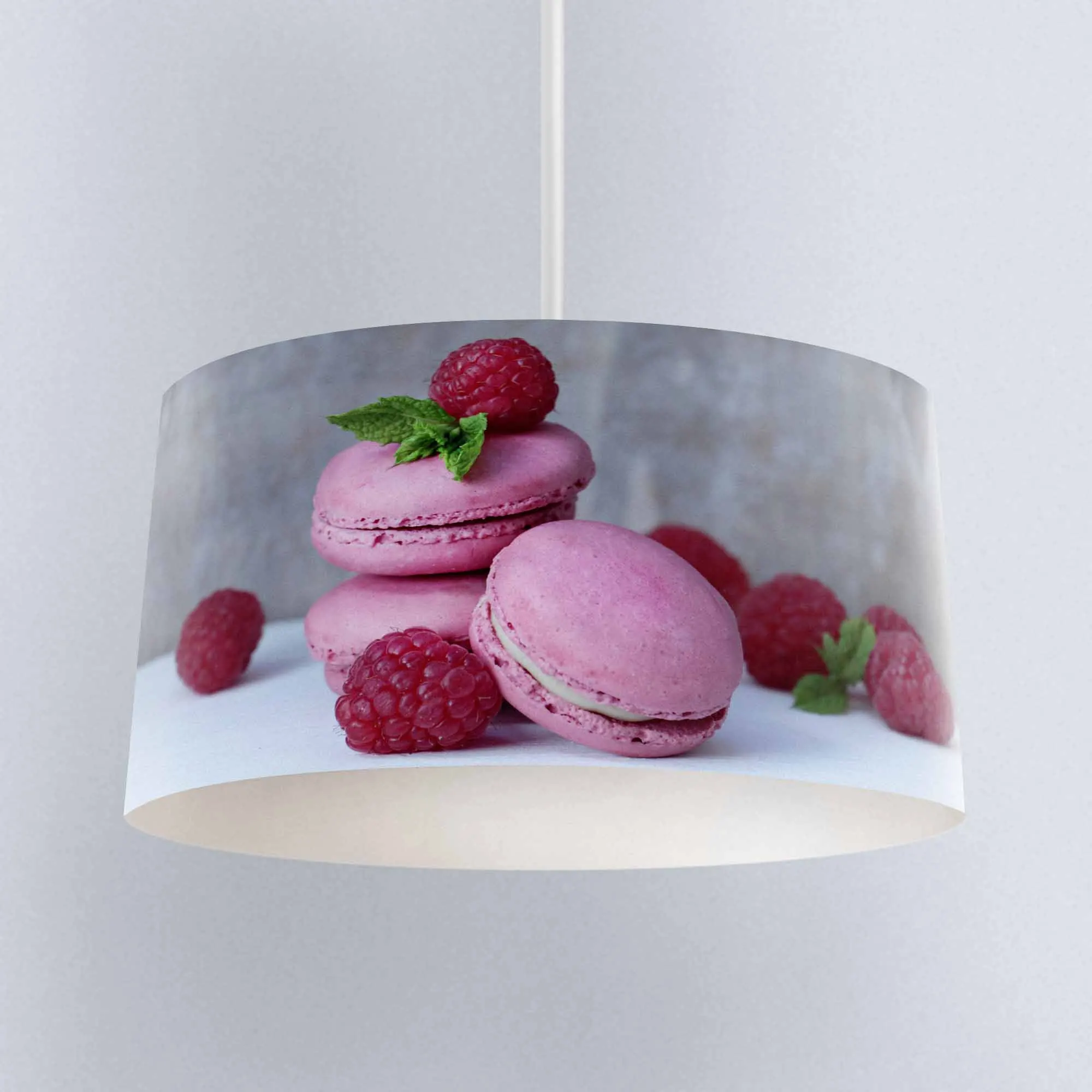 ^*Best Offers Else Pink Macaroon Red Strawberry Printed Fabric Kitchen Chandelier Lamp Drum Lampshade Floor Ceiling Pendant Light Shade