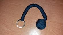 Bola de acero de Puño de mono negra para protección de seguridad al aire libre, cordón de autodefensa, llavero de supervivencia, ventanas rotas