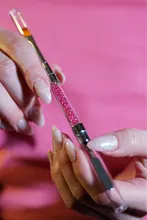 1 Pc doble lado arte de uñas cepillo UV Gel pluma dibujo cepillado Tip de uñas de acrílico constructor de uñas de arte herramienta