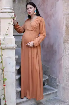 

8635-KAPALI DOUBLE BREASTED EMZİRMELİ MATERNITY DRESS