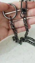 Llavero antipérdida metálico, llavero con mosquetón de 40cm para la cartera, para pantalones hípster, de estilo punk rock y hip hop, para hombres