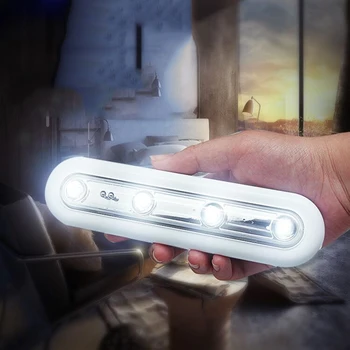 

Mini led cabinet light 4Leds Touch Sensor AAA batteries powered night lighting for Stairs Bedroom Closet