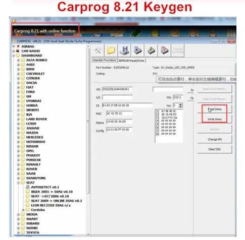 Carprog 8 21 онлайн Keygen генерирует ключ для V8.21 активация по автомобиля Prog активирует