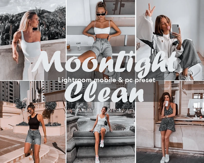 Luz cálida para iluminación de escritorio y móvil, Presets con tonos de limpieza, filtro Airy ligero para edición de fotos al aire libre, Selfie brillante de Instagram para Blogge