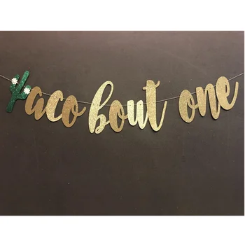 

Personalised First fiesta Banner, Taco bout One Banner First birthday, Custom 1st birthday Birthday Glitter Banner, 1st birthday