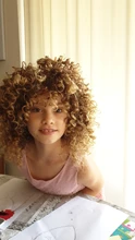 Curly Wig Short-Wig Bangs Afro Kinky Brown Synthetic Black-Women 14inches with Glorious