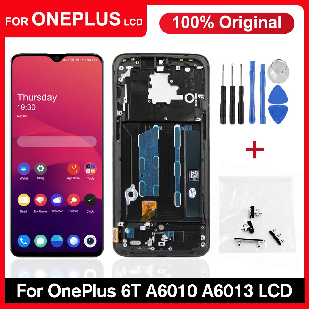 6.41" Original For OnePlus 6T LCD Display Touch Screen Digitizer Assembly Replacement For One Plus 6T A6010 with Fringerprint screen for lcd phones best