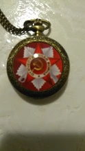 Reloj de bolsillo Vintage de cuarzo con insignia de la URSS para hombre, colgante, cadena, reloj, regalo de recuerdo
