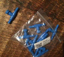 10 Pieces Plastic Aquarium Fish Tank 2 Way Air Pump Control Valves, Blue