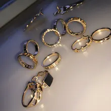 Tocona-Anillos de oro con piedras de cristal cuadradas brillantes para Mujer y hombre, Charms de estrellas geométricas, joyería para Mujer, venta al por mayor 9071