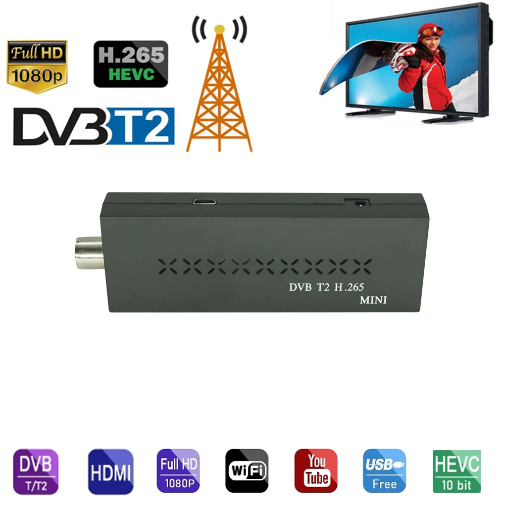 Цифровой ТВ-приемник Haohsat DVB T2MINI Италия-Россия поддерживает Wi-Fi H.265 10-битная
