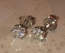 Stud-Earrings Wedding-Jewelry Sparkling Moissanite Top-Quality OEVAS Women 100%925-Sterling-Silver