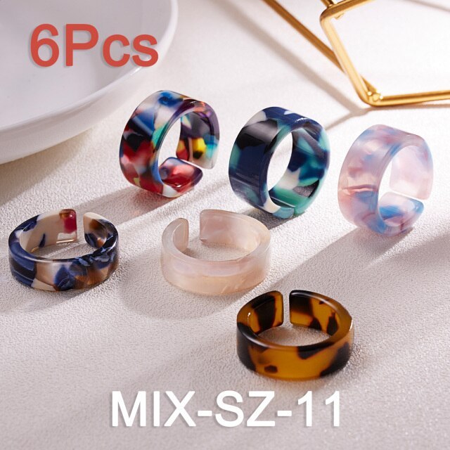 Transparent Acrylic Resin Rings for Women Korean Style Summer Sweet Cute Geometric Round Open Ring Wedding Jewelry Gift