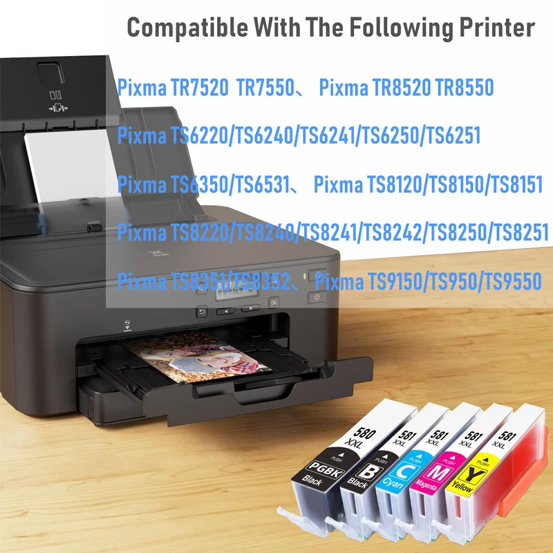Cartucho de tinta PGI 580 para impresora Canon PIXMA, CLI 581 de tinta  compatible con modelo TR7550, TR8550, TS705, TS6350, TS6351, TS8150,  TS8251, TS8350, TS8351, TS9150|Cartuchos de tinta| - AliExpress