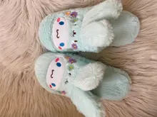 Zapatillas de conejo para interior para niña, pantuflas antideslizantes impermeables de algodón, parte inferior de goma