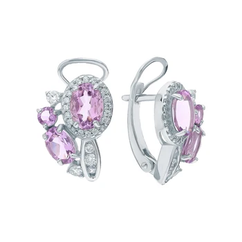 

Silver earrings with Topaz and cubic zirconia sunlight sample 925