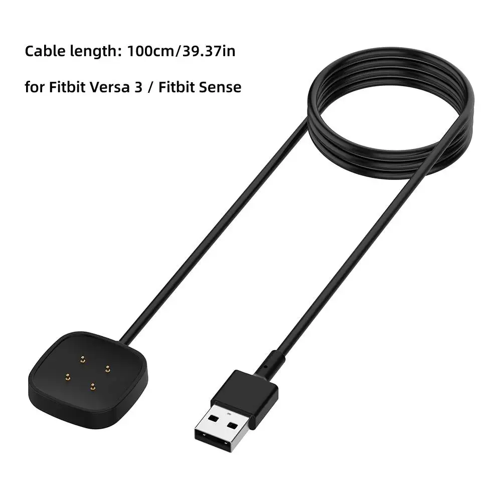 Sense Charging Cable Dock Station Smart Bracelet Replacement Charging Cable Portable USB Charger for Fitbit Versa 3/Fitbit 