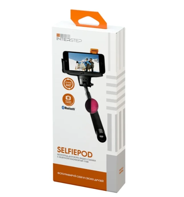 Монопод Interstep с Bluetooth кнопкой MP-110B(красный
