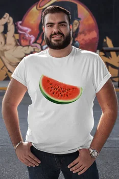 

Angemiel Wear Watermelon White Men 'S Cotton Big Size T-Shirt
