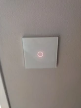 UBARO-Interruptor táctil con Panel de cristal blanco, pulsador estándar europeo de luz Ac230v, 1 Banda, Control único, lámpara de pared