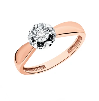 

Gold ring with diamonds sunlight sample 585