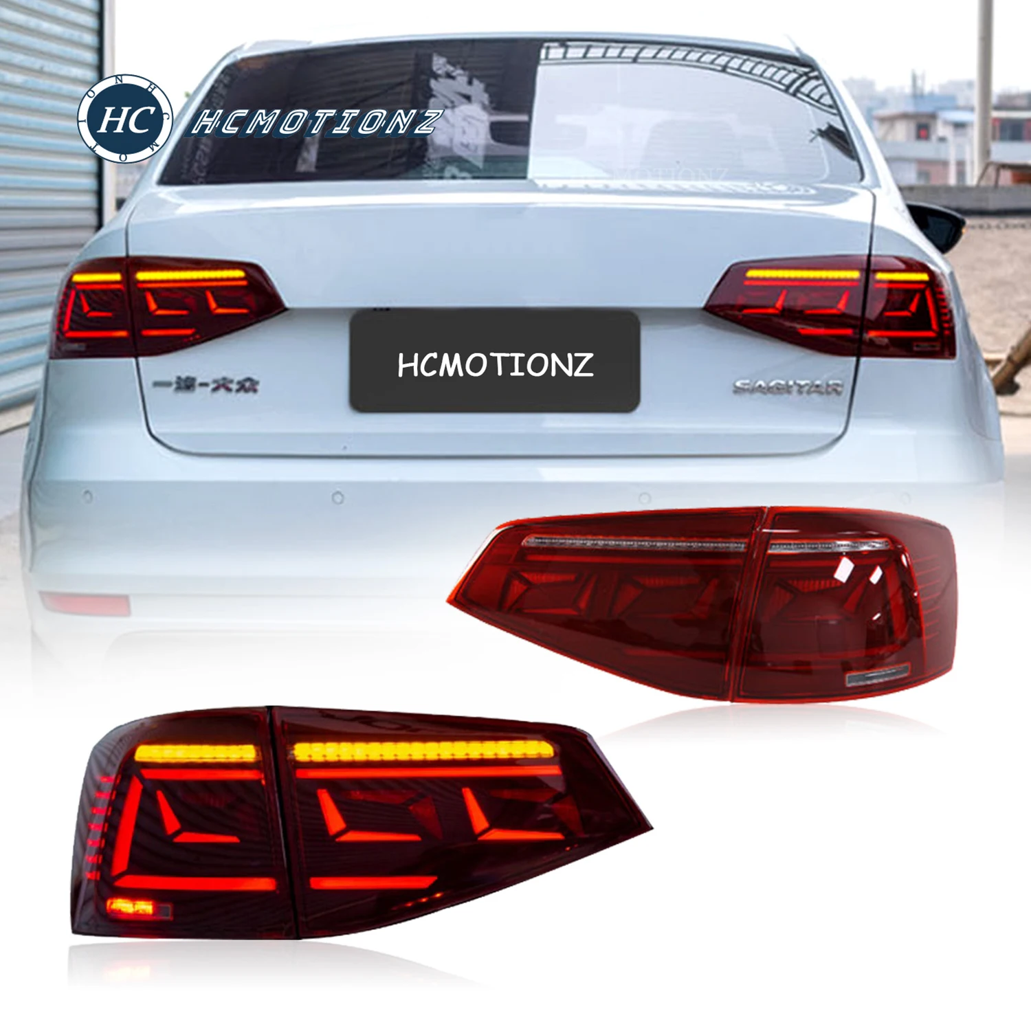 HCmotion LED Tail Light 2015 2016 2017 2018 for VW Jetta MK6 Sagitar Vento Back Rear Lamp DRL Signal Light Back Lamp Accessories