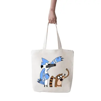 

Angemiel Bag Large Regular Show Mordecai and Rigby Shopping Beach Tote Bag