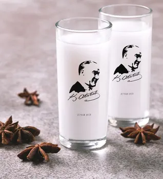 

Personalized Colorful Printed Ataturk Themed Dual Arrack Cup Seti-26